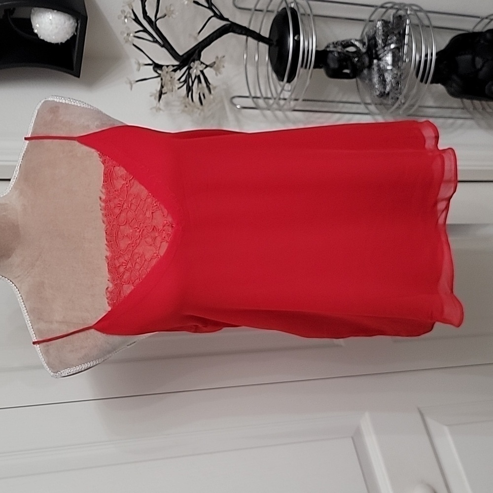 Vera & Lucy, Size L Red Cami with Lace Accent, NEW with Tag